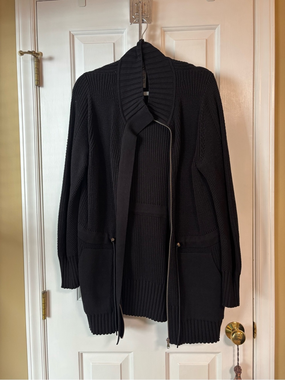 Lou & Grey Black Zip Cardigan size L